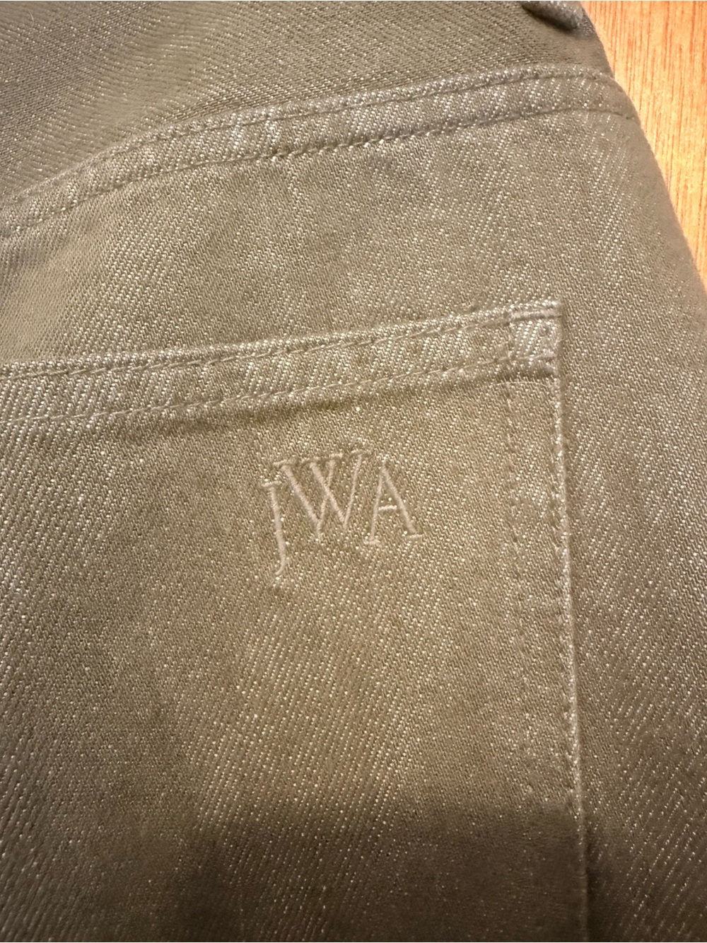 JW ANDERSON Olive Green Denim Jeans - Picture 6 of 6